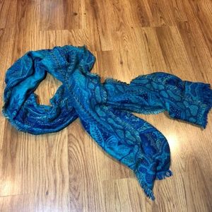 Blue Patterned Scarf